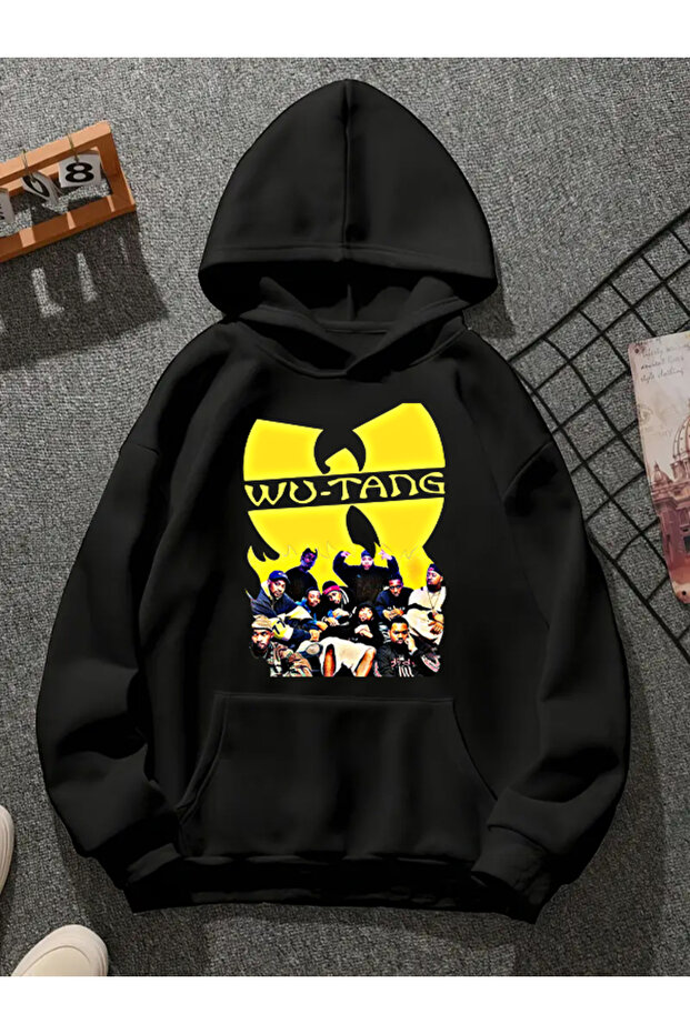 Wu Tang V1 Printed Hooded Black Sweatshirt