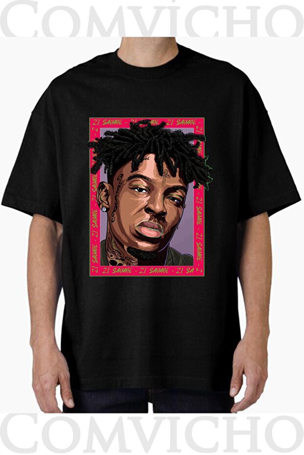 تي شيرت مطبوع بتصميم 21 Savage V2 للجنسين