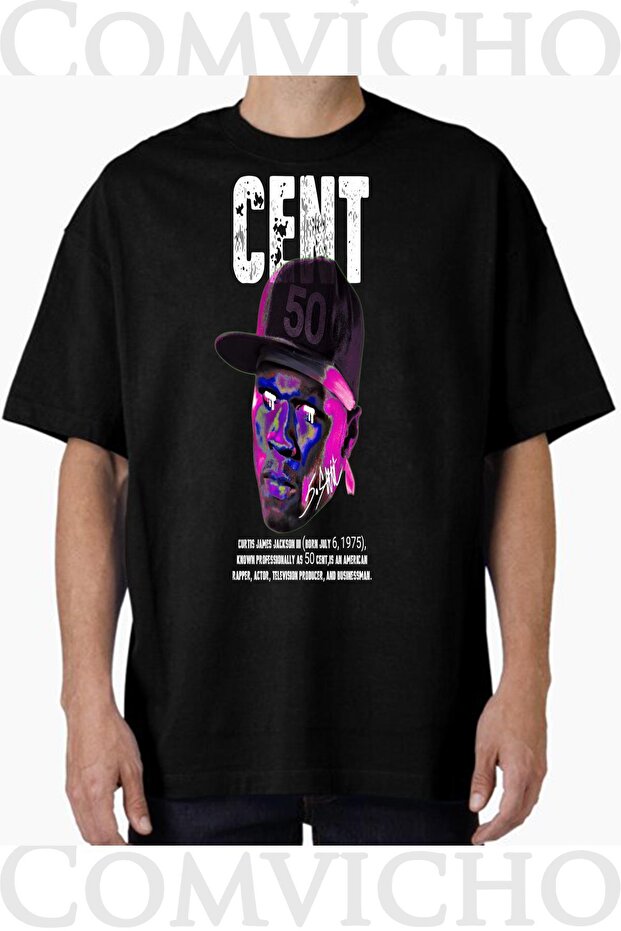 Unisex Cent V1 Design Printed Oversize T-Shirt