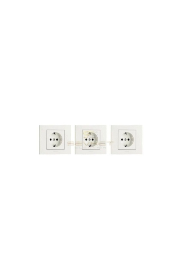 Grano White Grounded Socket 3 Pack (Frame Included)