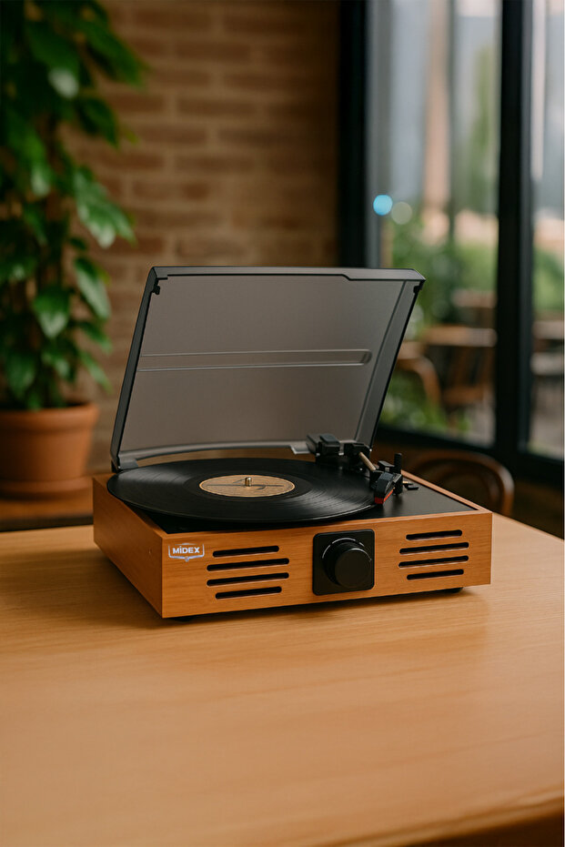 Mtx-106or Nostaljik Retro Pikap Plak Çalar (BLUETOOTH AUX HOPARLÖRLÜ 3 DEVİR) I?ğne Dahil - 1