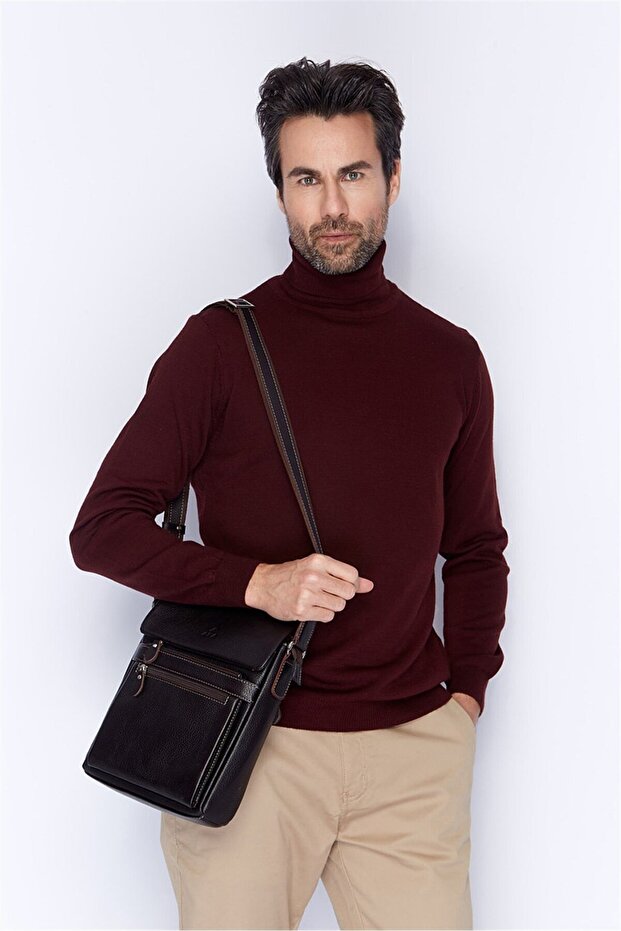 Leather Brown Shoulder Bag 323 4