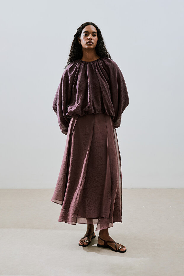 BALON FORM KISA BLUZ BORDO - 5