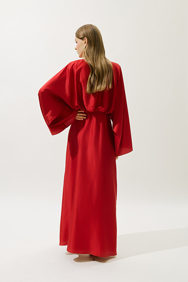 ROCHIE DE SEARĂ SATIN ADELE ROȘU - 4