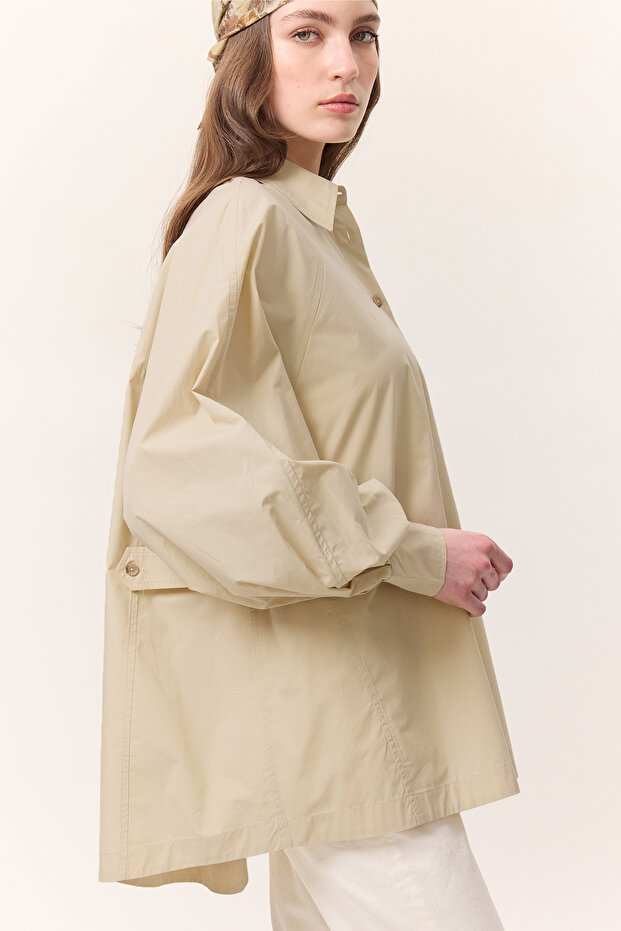 GENİŞ KOL DETAYLI GÖMLEK SARI - 4