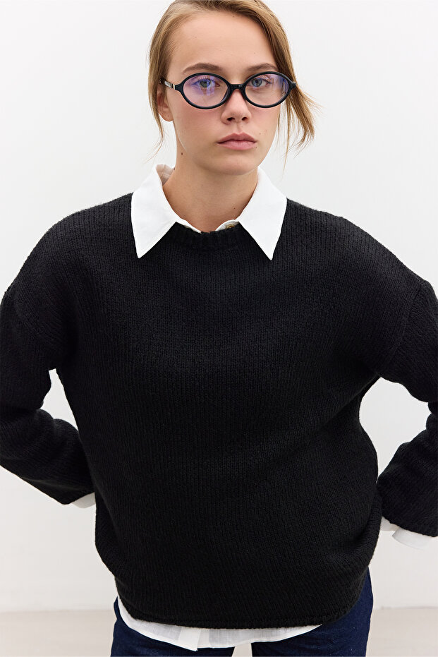 OVERSIZE KAZAK SİYAH - 5