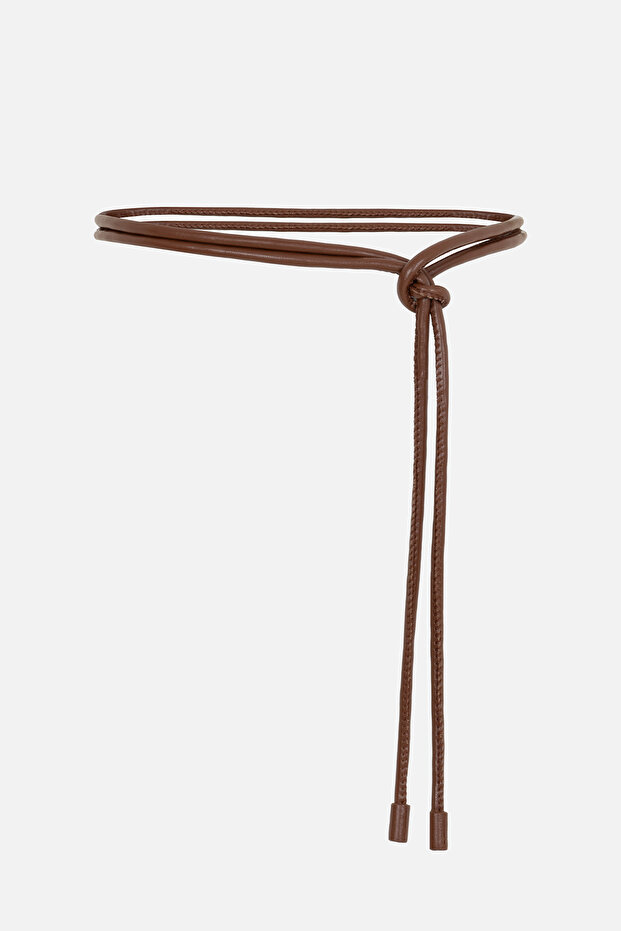 Pasek ze skóry kameleonowej ze sznurkiem - krawat - 2