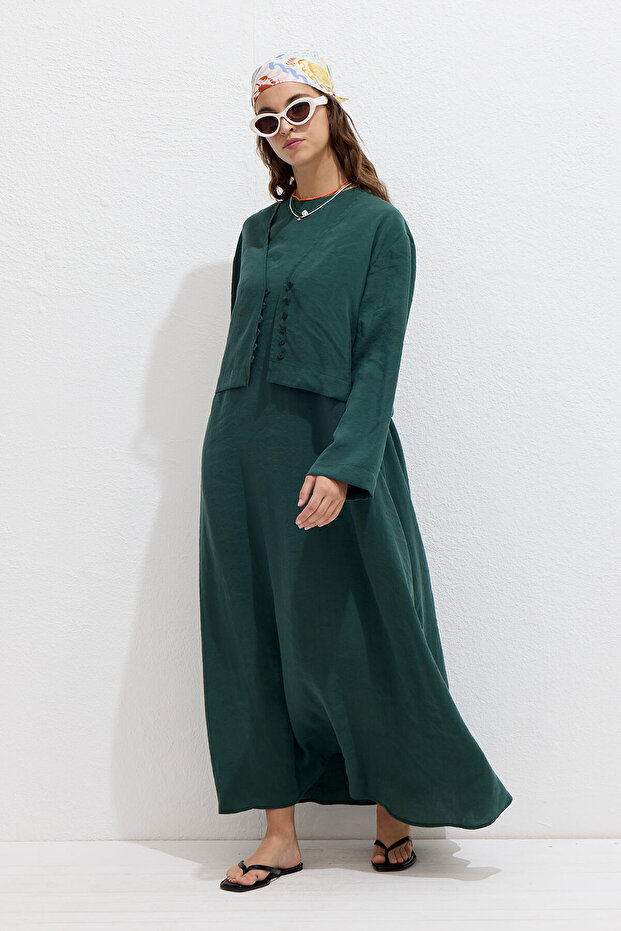 Emerald Modal Blouse - Buttoned - 3