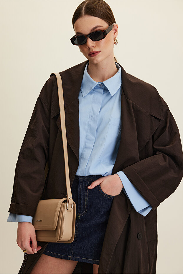 JUDE OVERSIZE TRENÇKOT ACI KAHVE - 3