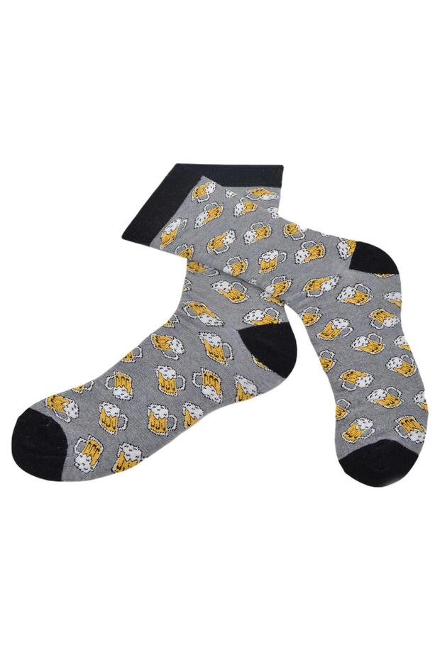 Beer Mug Patterned Socks Long Socks Clb - 2