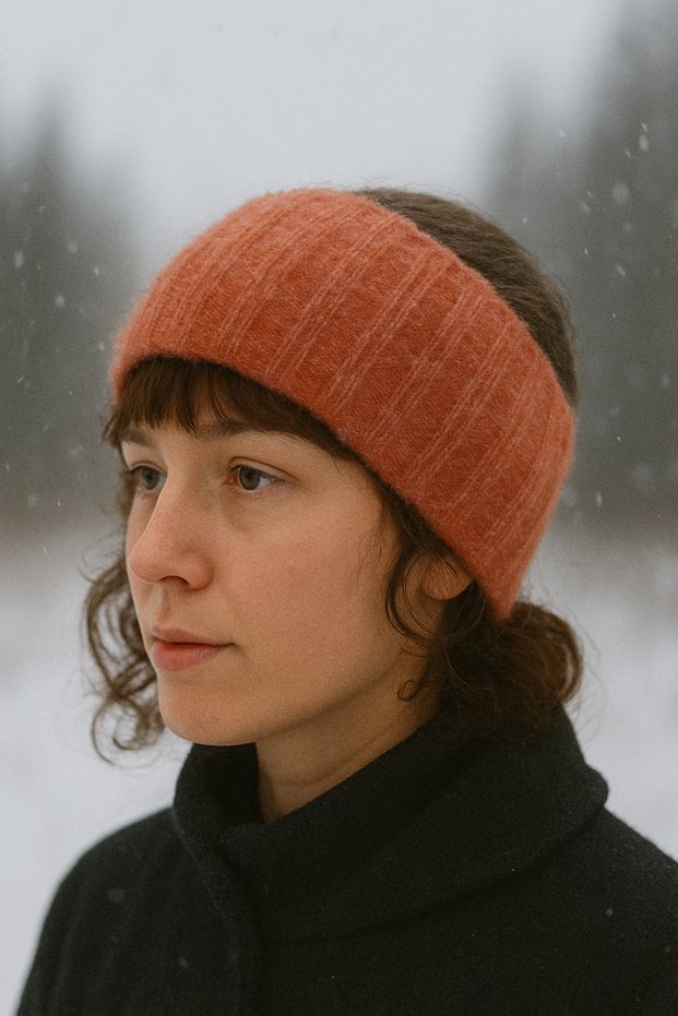 Winter Woolen, Lightweight, Non-Fading Orange Color Winter Bandana Beanie