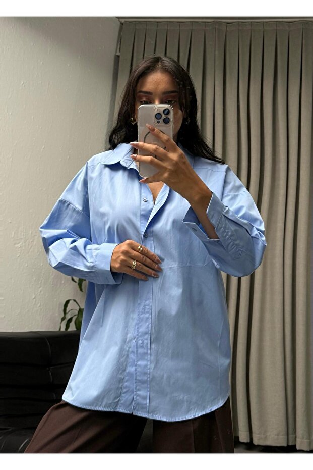 POPLİN KUMAŞ BASIC GÖMLEK - 1