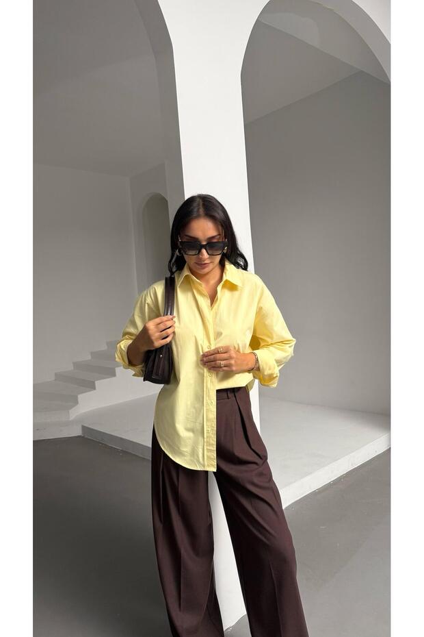 POPLİN KUMAŞ BASIC GÖMLEK - 1