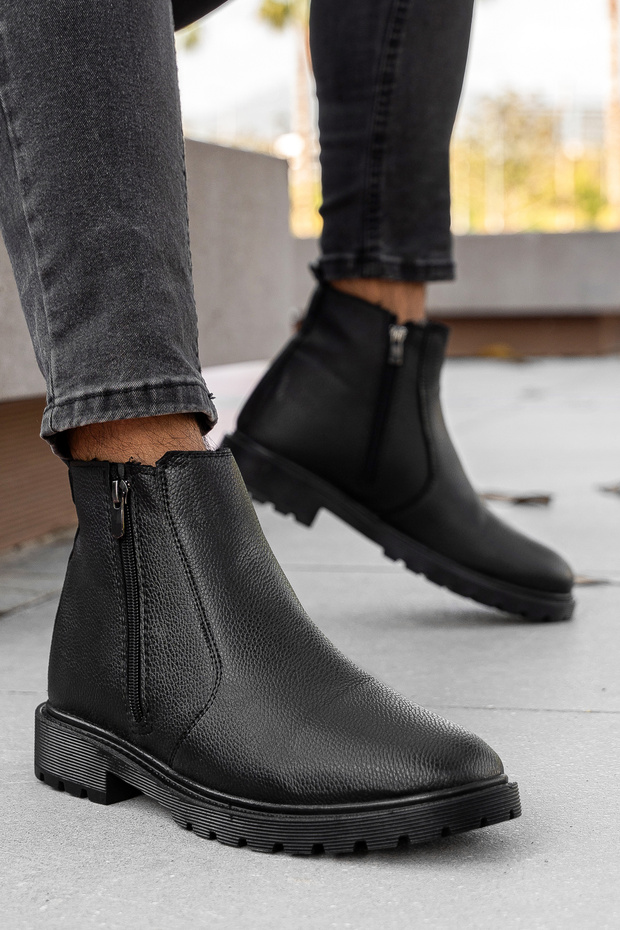 Water&cold Proof Furry Guaranteed Sturdy Winter Zippered Rubber Sole Boots