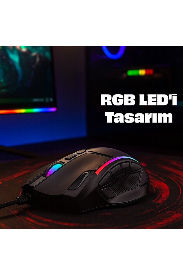 IMG-351 Empusa RGB Led 12800 Dpi 12 Tuş Makrolu Programlanabilir Gaming Mouse - 2