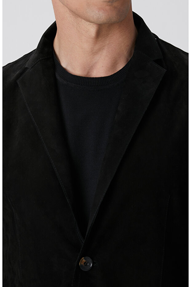 Siyah Çift Taraflı Deri Ceket - 8