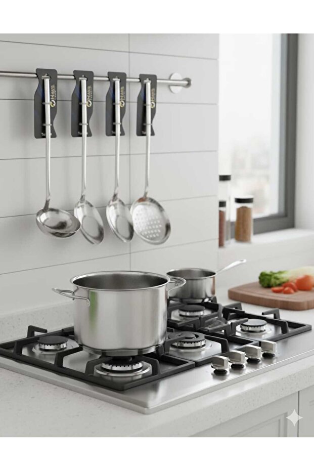 Steel Serving Set Economic 3-Piece Spoon, Strainer, Serving Spoon