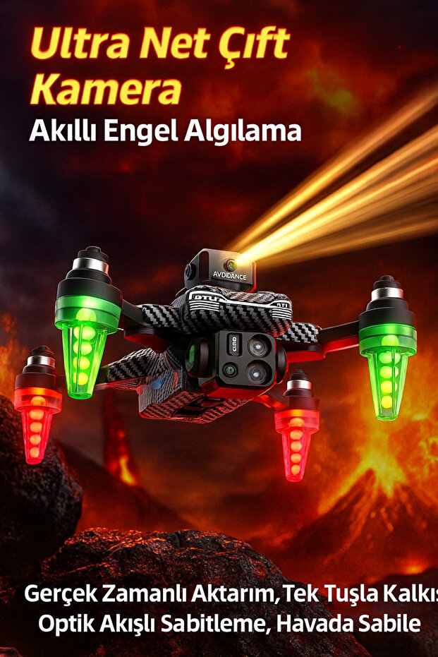 Katlanabilir 4K Kamera Drone | WiFi FPV, 360° Takla, Işık Sensörü C19S - 2