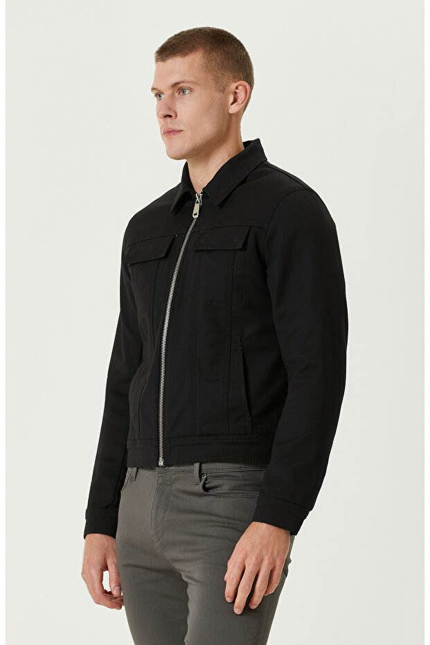 Siyah İçi Kapitoneli Mont - 4