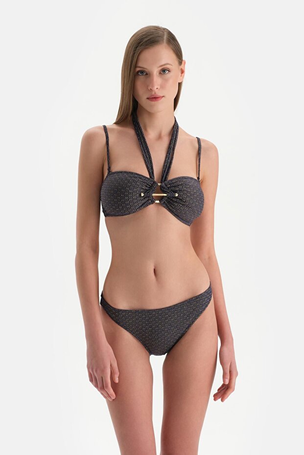 Lacivert Straplez Bikini Üst - 1