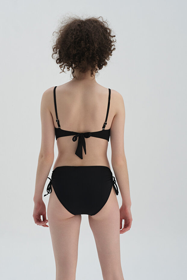 Black Strapless Covered Bikini Top - 2