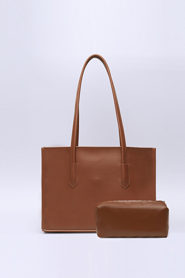 Taba Shk173 Hand, Arm and Shoulder Bag with Faux Leather, Single Compartment, Zipper, Makeup Bag
