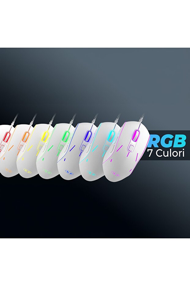 Gaming Keyboard Mouse Combo Set RGB Wired USB Ergonomic 104 Keys Anti-Ghosting - 6