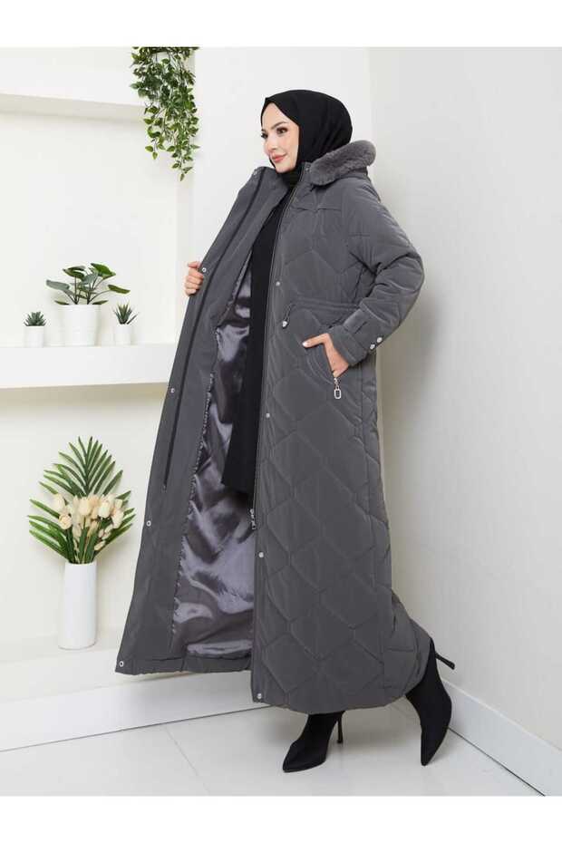 Women's Fullly Padded Waist with Lace-Up Nova Fabric Tesuture Coat