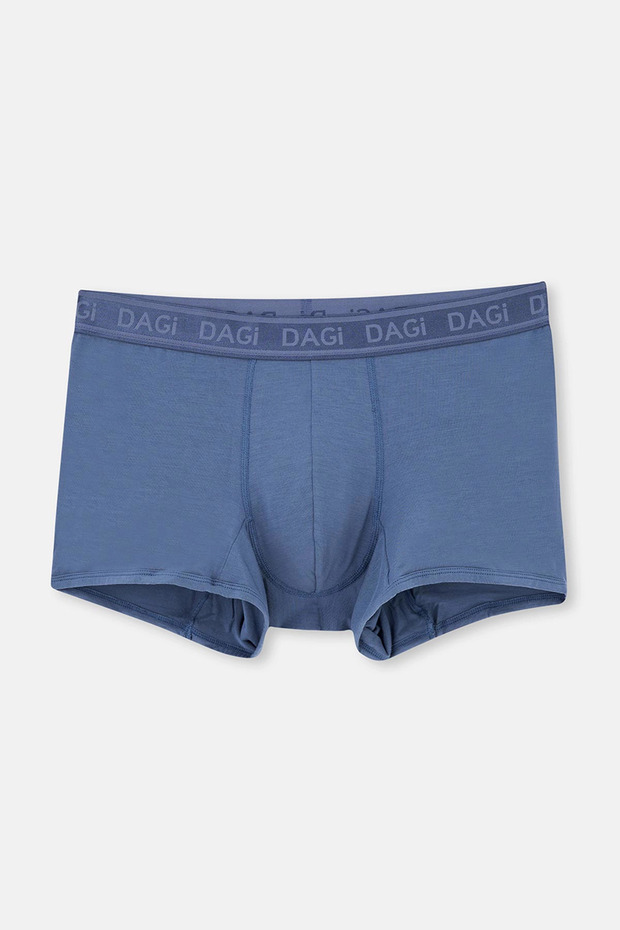 Açık Kahve-Lacivert 2'li Düz Micro Modal Boxer - 5