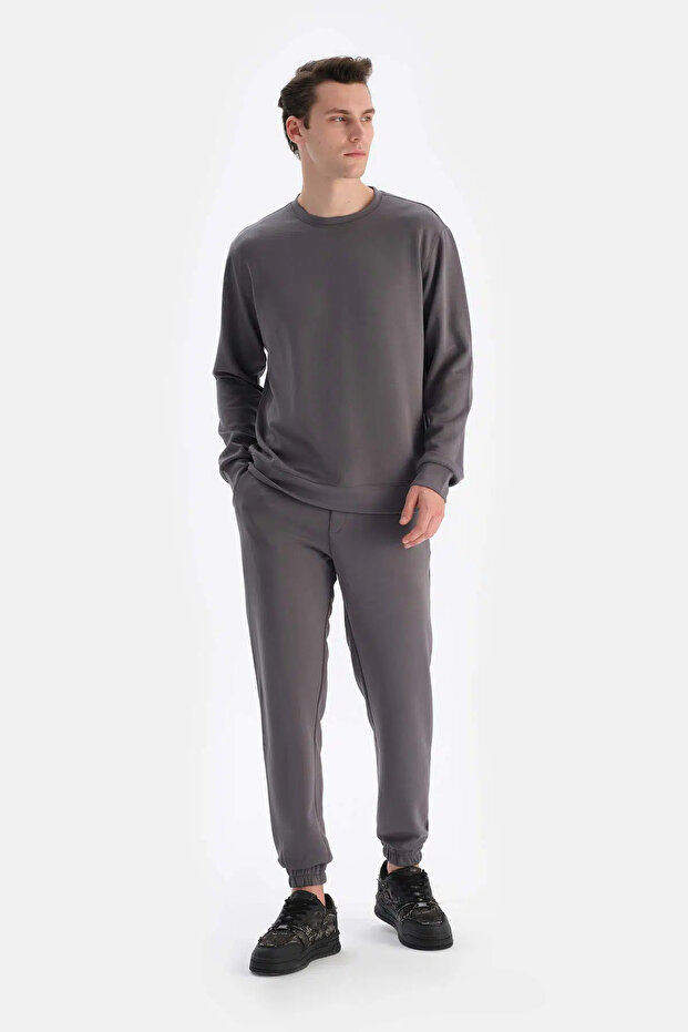 Füme Jogger Paça Eşofman Altı - 4