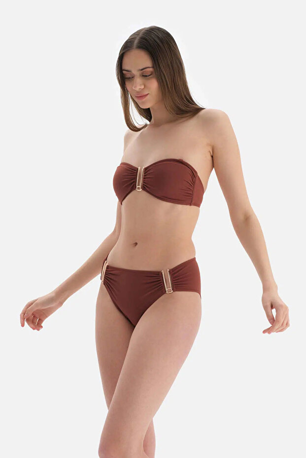 Kahve Straplez Bikini Üst - 5