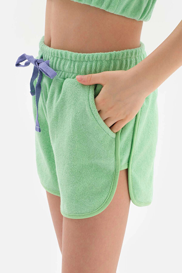 Yeşil Kız Çocuk Havlu Şort - 4