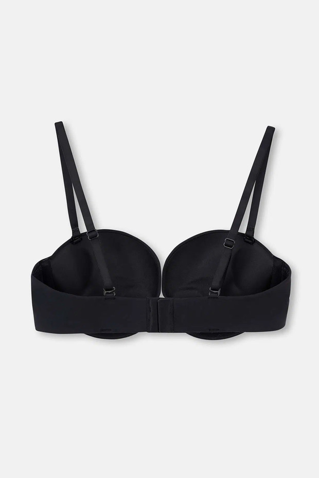 Siyah Julia Straplez Push-Up Destekli Sütyen - 7