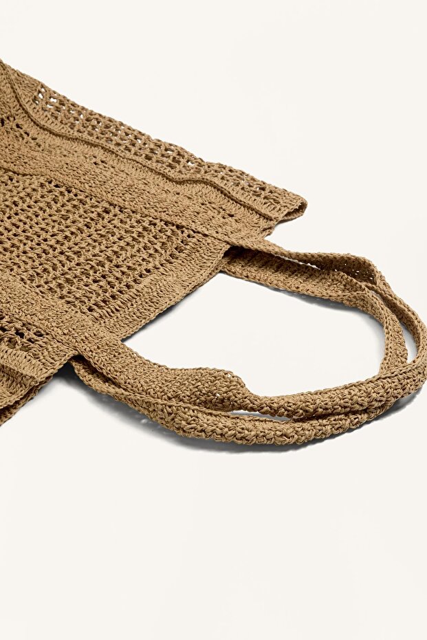 Delikli shopper çanta - 4