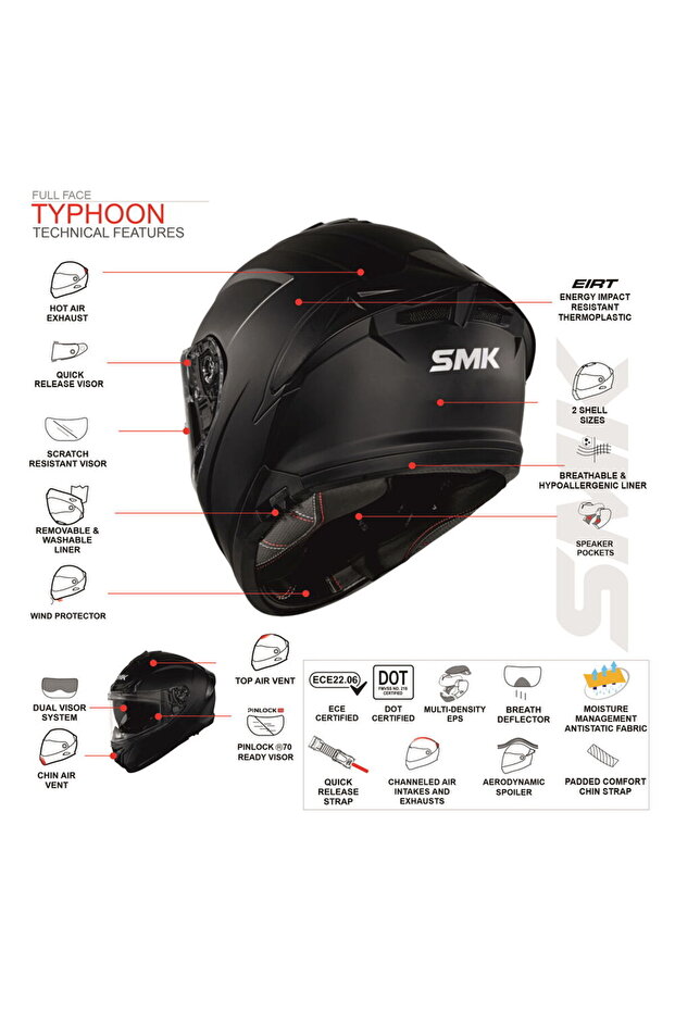 TYPHOON BLANK KAPALI KASK GL100 - 3