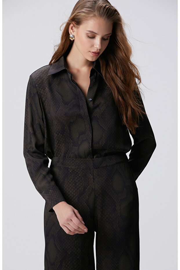 Haki Desenli Gömlek - 4