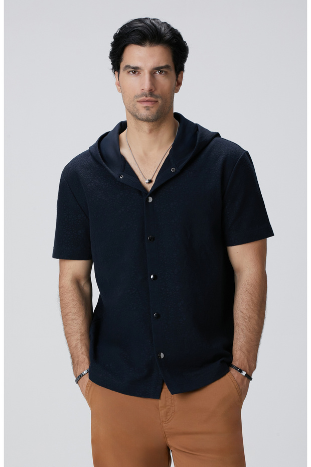 Siyah Jakarlı Gömlek - 2