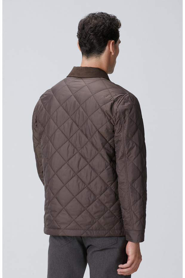 Kahverengi Süet Garnili Coat Ceket - 5