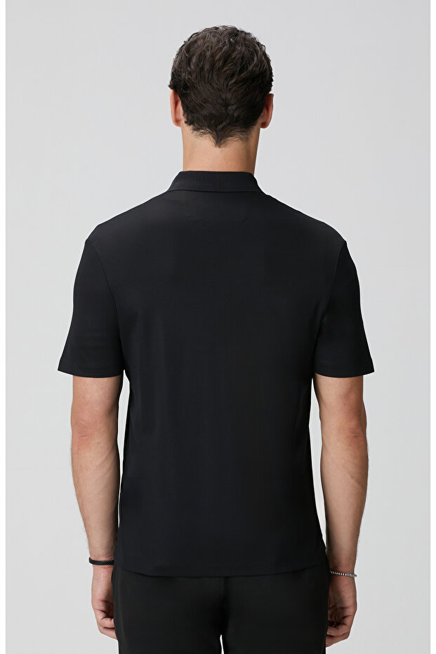 N-Tech Siyah Fermuarlı Örme Gömlek - 5