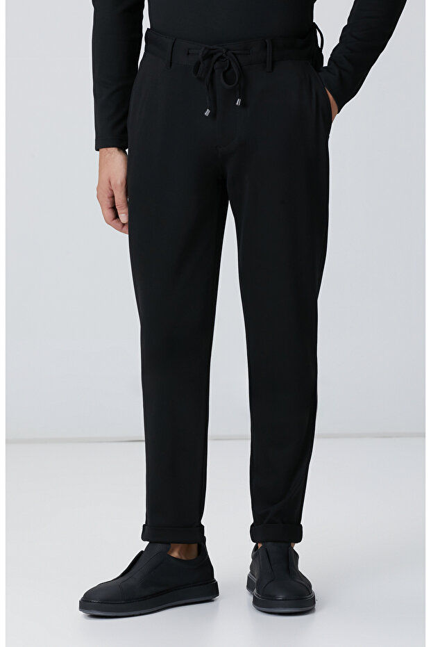 Siyah Jogger Örme Pantolon - 2