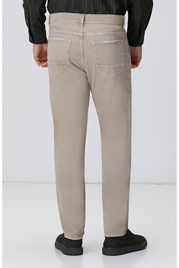 Bej Denim Pantolon - 3