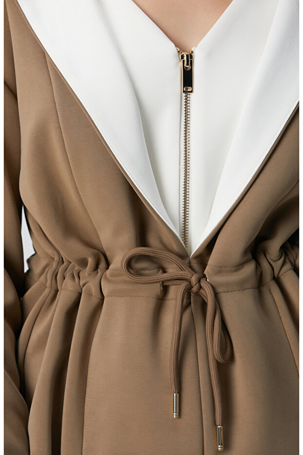 Haki Model Karışımlı Örme Ceket - 6