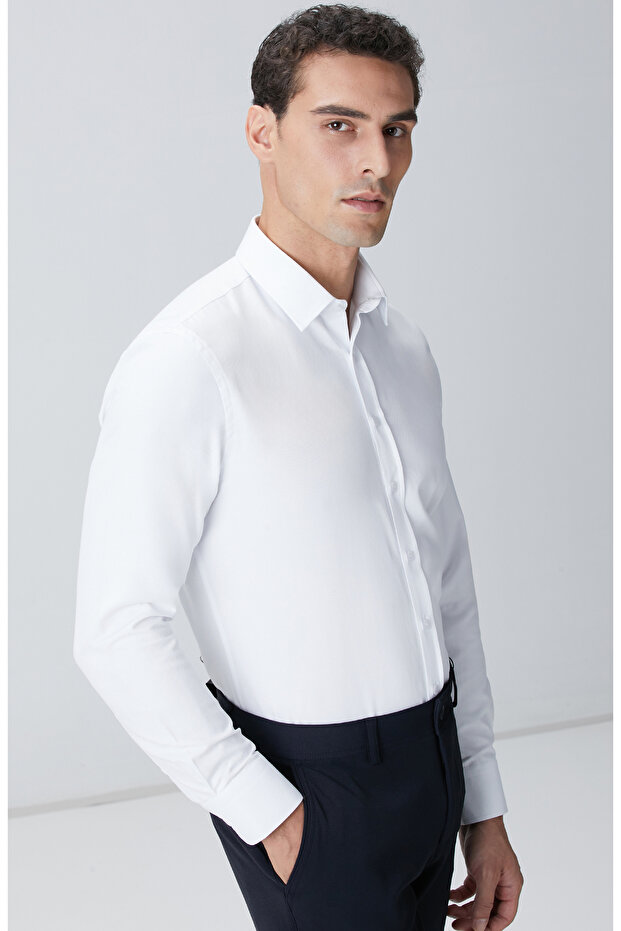 Beyaz Slim Fit Gömlek - 2