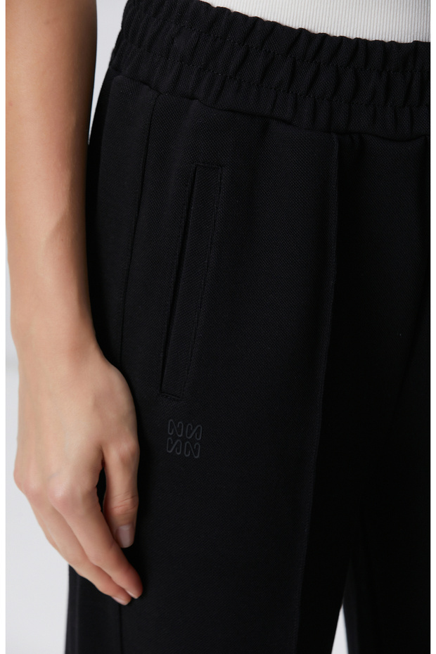 Siyah Bol Paça Basic Eşofman - 5