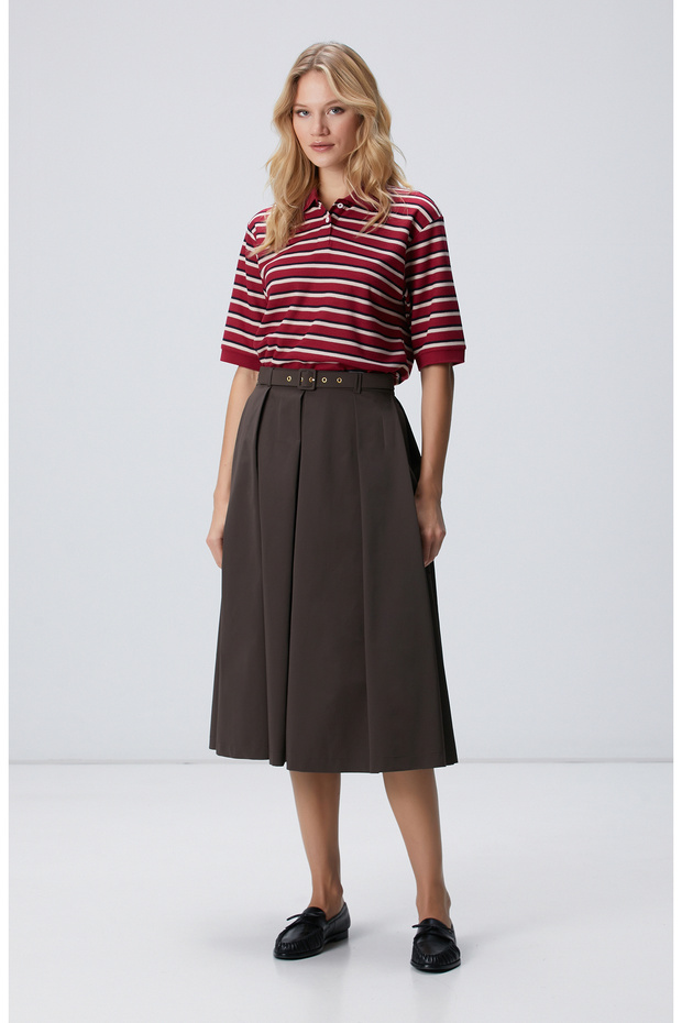 Haki Pileli Etek - 1