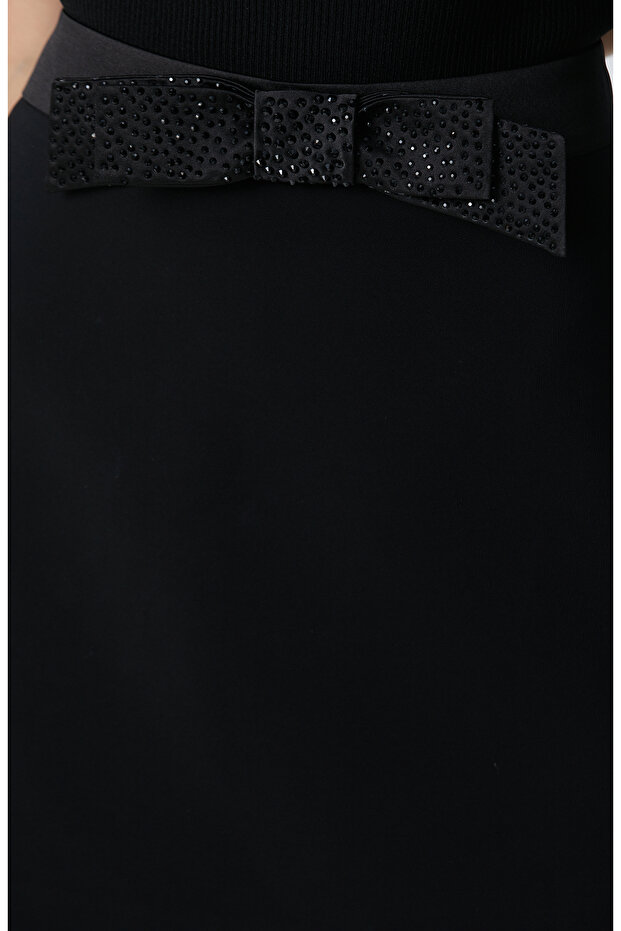 Siyah Evaze Mini Abiye Etek - 6