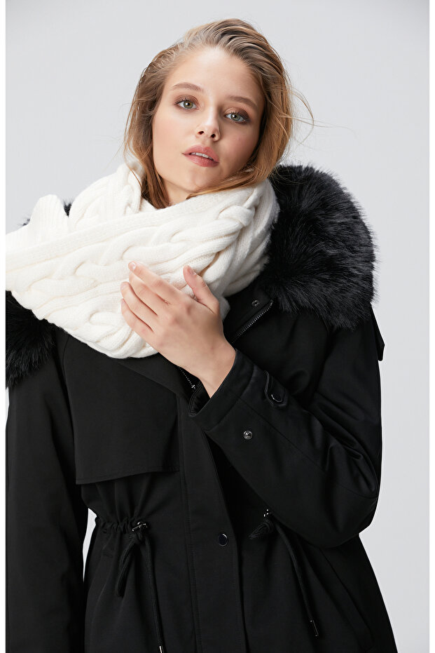 Ekru Kadın Atkı - 1