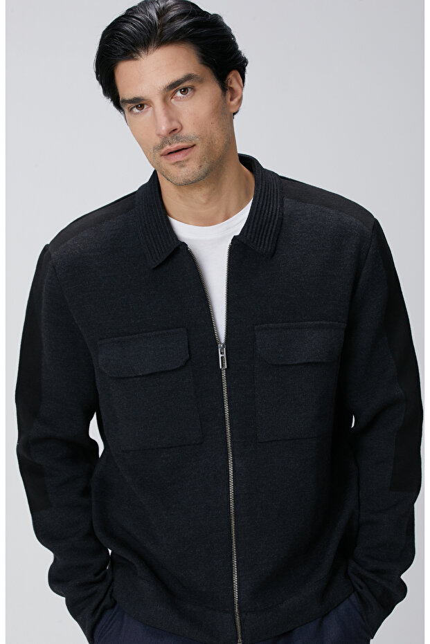 Antrasit Triko Dış Gömlek - 2