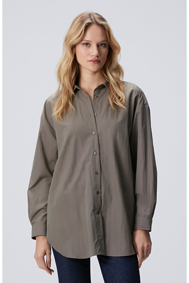 Açık Haki Gömlek - 4