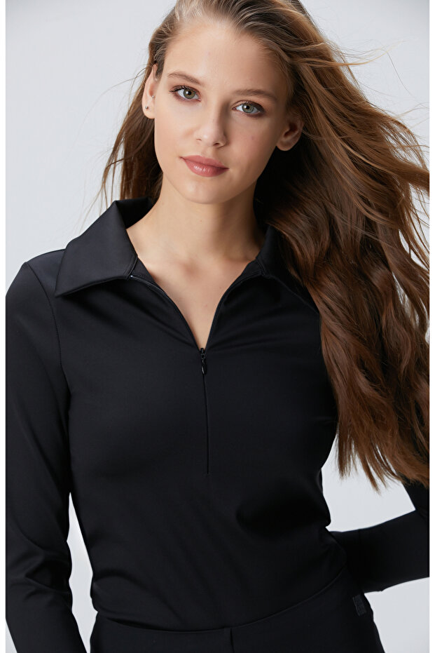 N-Tech Siyah Örme Bluz - 2